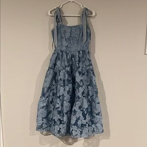 Proof of Perfection Blue Floral Tiered Tie-Strap Midi Dress